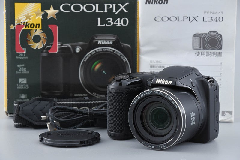 [Used] Nikon COOLPIX L340 Compact Digital Camera with Original Box