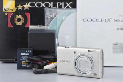 [Used] Nikon COOLPIX S6200 Platinum Silver Compact Digital Camera with Original Box