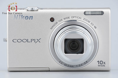 [Used] Nikon COOLPIX S6200 Platinum Silver Compact Digital Camera with Original Box