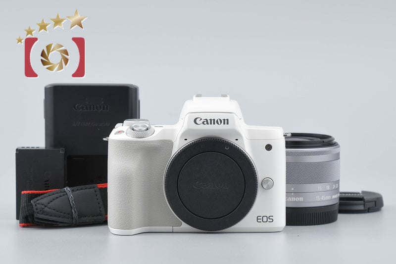 [Used] Canon EOS Kiss M2 EF-M 15-45 IS STM Lens Kit White