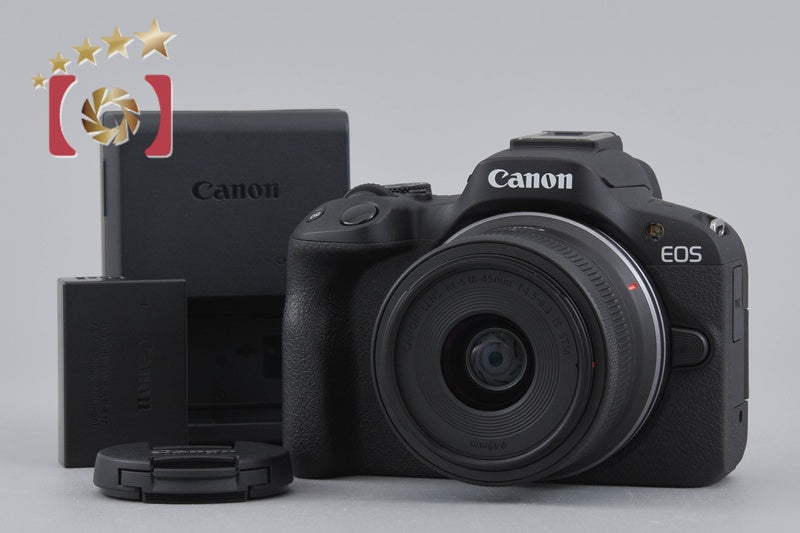 【中古】Canon キヤノン EOS R50 RF-S 18-45 IS STM レンズキット ブラック シャッター回数僅少