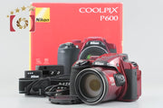 [Used] Nikon COOLPIX P600 Red Compact Digital Camera with Original Box