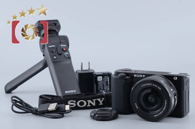 [Used] Sony α VLOGCAM ZV-E10 Power Zoom Lens Kit Black + GP-VPT2BT Shooting Grip, Low Shutter Count