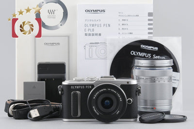 [Used] Olympus PEN E-PL8 EZ Double Zoom Kit Silver, low shutter count, with original box