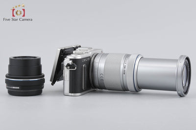 [Used] Olympus PEN E-PL8 EZ Double Zoom Kit Silver, low shutter count, with original box