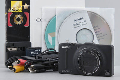 [Used] Nikon COOLPIX S9300 Noble Black Compact Digital Camera with Original Box