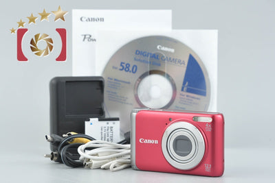 [Used] Canon PowerShot A3100 IS Red Compact Digital Camera