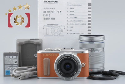 [Used] OLYMPUS Olympus PEN E-PL8 EZ Double Zoom Kit Brown, Low Shutter Count
