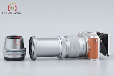 [Used] OLYMPUS Olympus PEN E-PL8 EZ Double Zoom Kit Brown, Low Shutter Count