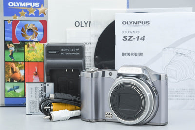 【Used】Olympus SZ-14 Silver Compact Digital Camera with Original Box