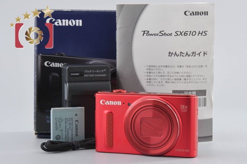 [Used] Canon PowerShot SX610 HS Red Compact Digital Camera with Original Box