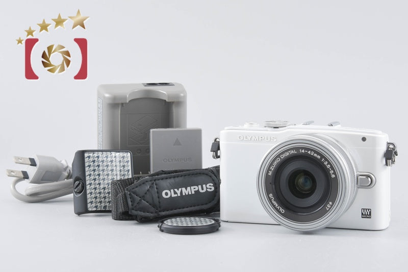 【中古】OLYMPUS オリンパス PEN Lite E-PL6 14-42mm EZ レンズキット ホワイト シャッター回数僅少