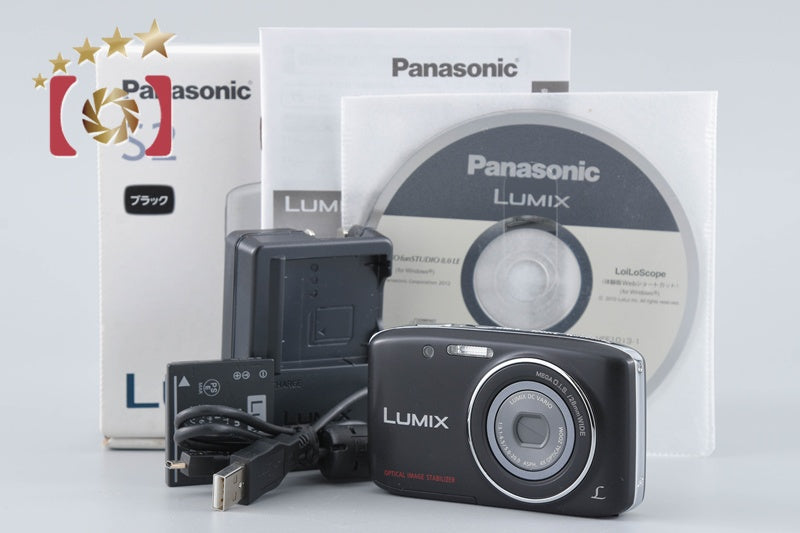 [Used] Panasonic LUMIX DMC-S2 Black Compact Digital Camera with Original Box