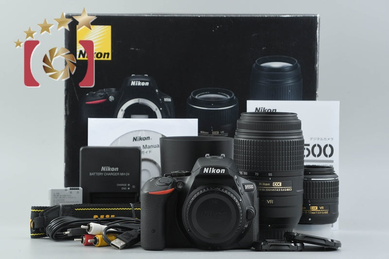 [Used] Nikon D5500 Black Double Zoom Kit, low shutter count, with original box