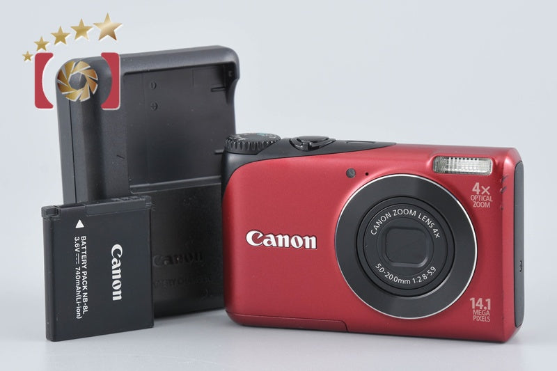 [Used] Canon PowerShot A2200 Red Compact Digital Camera
