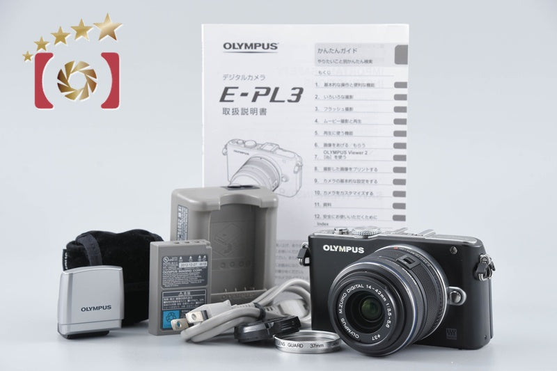 [Used] OLYMPUS Olympus PEN Lite E-PL3 Lens Kit Black Shutter Count Very Low