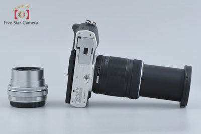[Used] OLYMPUS OM-D E-M10 Mark II EZ Double Zoom Kit Silver, Low Shutter Count, With Original Box