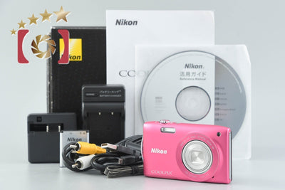 [Used] Nikon COOLPIX S3300 Strawberry Pink Compact Digital Camera with Original Box