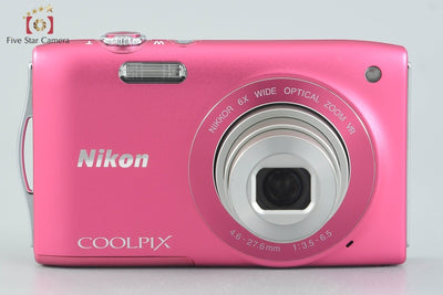 [Used] Nikon COOLPIX S3300 Strawberry Pink Compact Digital Camera with Original Box