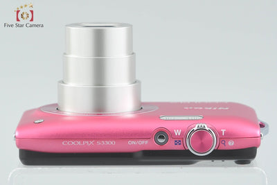 [Used] Nikon COOLPIX S3300 Strawberry Pink Compact Digital Camera with Original Box