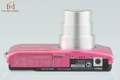 [Used] Nikon COOLPIX S3300 Strawberry Pink Compact Digital Camera with Original Box