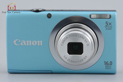 【中古】Canon キヤノン PowerShot A2400 IS ブルー コンパクトデジタルカメラ