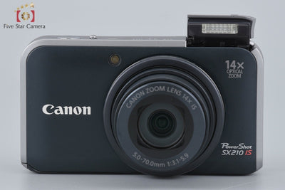 Used: Canon PowerShot SX210 IS Black Compact Digital Camera with Original Box