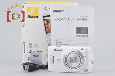 [Used] Nikon COOLPIX S6900 Natural White Compact Digital Camera with Original Box