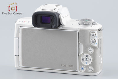 [Used] Canon EOS Kiss M Double Zoom Kit White - Very Low Shutter Count
