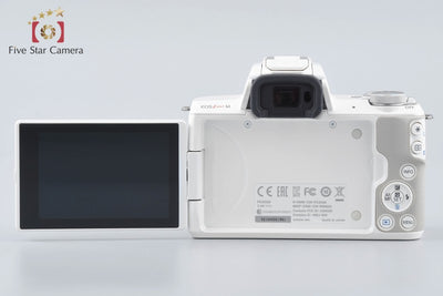 [Used] Canon EOS Kiss M Double Zoom Kit White - Very Low Shutter Count