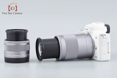 [Used] Canon EOS Kiss M Double Zoom Kit White - Very Low Shutter Count