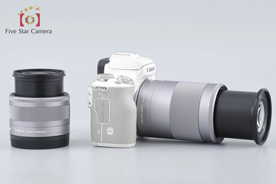 [Used] Canon EOS Kiss M Double Zoom Kit White - Very Low Shutter Count