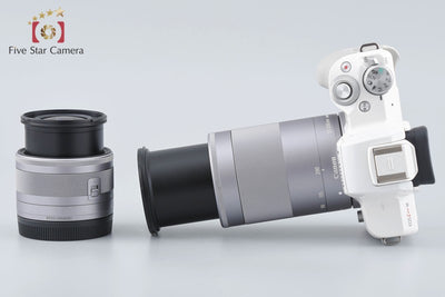 [Used] Canon EOS Kiss M Double Zoom Kit White - Very Low Shutter Count