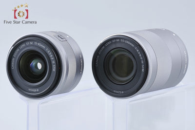 [Used] Canon EOS Kiss M Double Zoom Kit White - Very Low Shutter Count