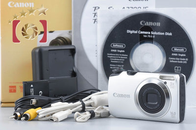 【中古】Canon キヤノン PowerShot A3300 IS シルバー コンパクトデジタルカメラ 元箱付き