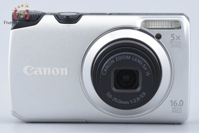 【中古】Canon キヤノン PowerShot A3300 IS シルバー コンパクトデジタルカメラ 元箱付き