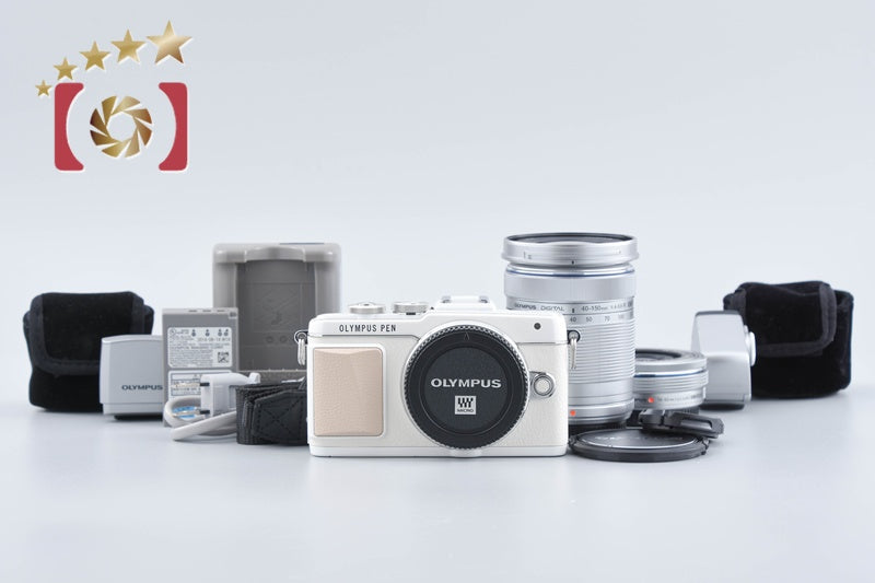 【中古】OLYMPUS オリンパス PEN Lite E-PL7 EZ ダブルズームキット ホワイト シャッター回数僅少