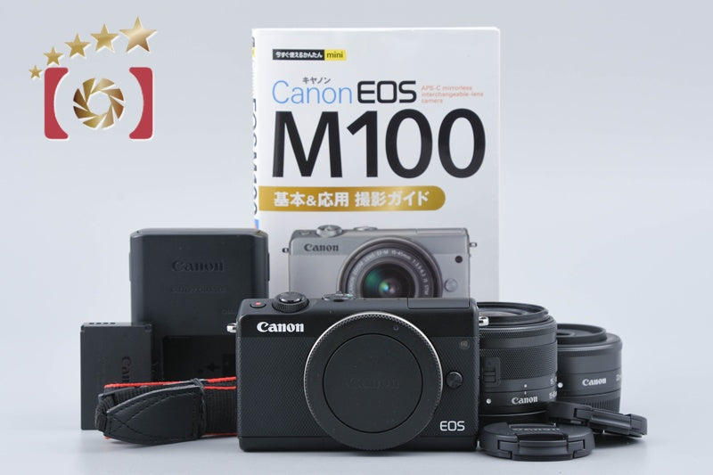 【中古】Canon キヤノン EOS M100 ダブルレンズキット ブラック