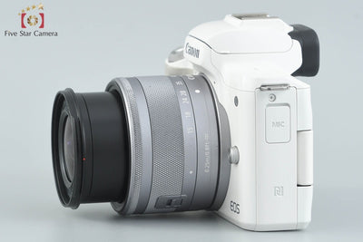 [Used] Canon EOS Kiss M EF-M 15-45 IS STM Lens Kit White