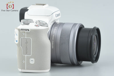 [Used] Canon EOS Kiss M EF-M 15-45 IS STM Lens Kit White