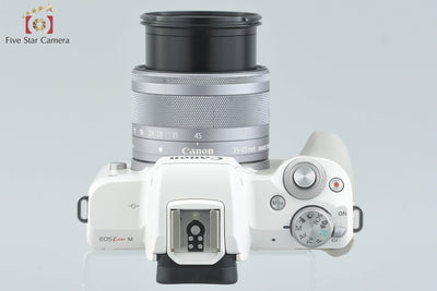 [Used] Canon EOS Kiss M EF-M 15-45 IS STM Lens Kit White