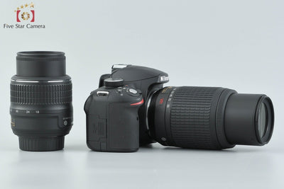 【中古】Nikon ニコン D3200 ダブルズームキット ブラック シャッター回数僅少
