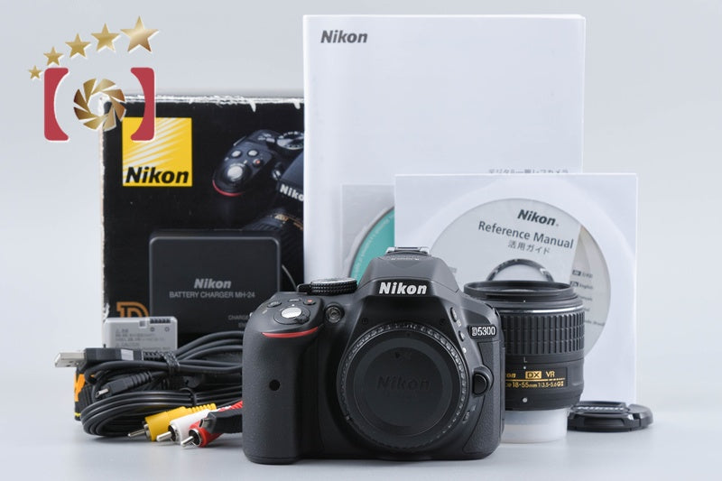 [Used] Nikon D5300 18-55 VR II Lens Kit Black, Low Shutter Count, With Original Box