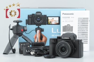【中古】Panasonic パナソニック LUMIX DC-G100 標準ズームレンズキット トライポッドグリップ付属 元箱付き