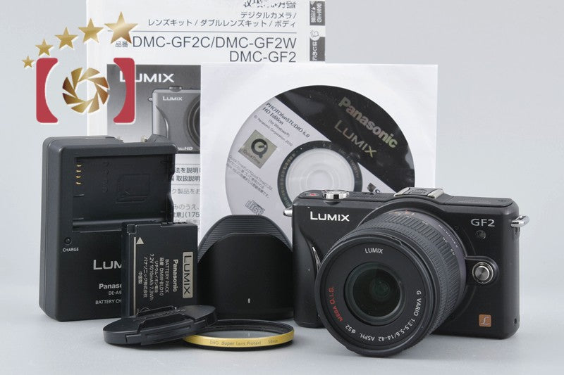 [Used] Panasonic LUMIX DMC-GF2 Esprit Black + G VARIO 14-42mm f/3.5-5.6 ASPH. MEGA O.I.S. H-FS014042, low shutter count