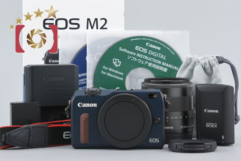 [Used] Canon EOS M2 EF-M 18-55 IS STM Lens Kit Bay Blue