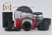 Used Panasonic LUMIX DMC-GF6 Double Zoom Lens Kit Red Shutter Count Very Low