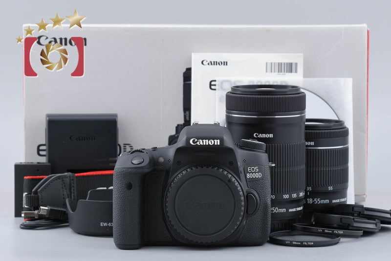 [Used] Canon EOS 8000D Double Zoom Lens Kit with Original Box