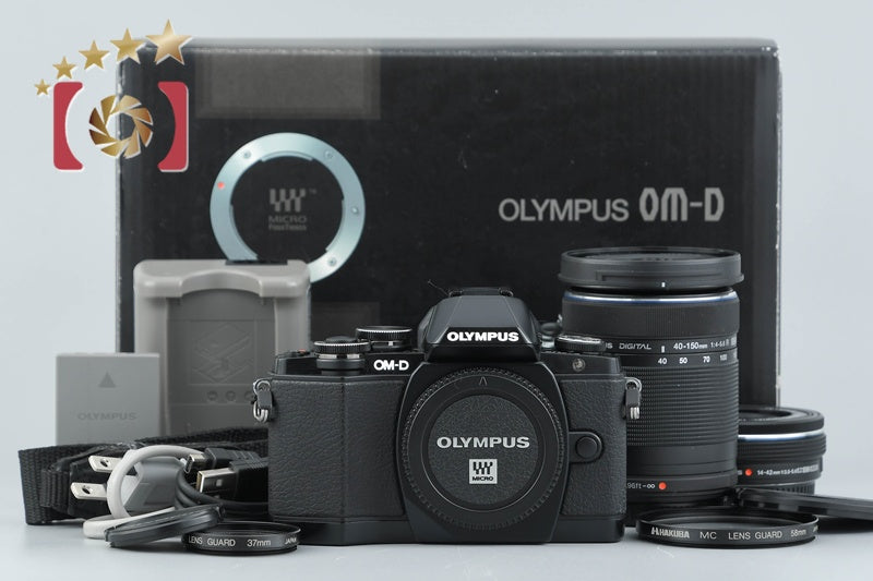 [Used] OLYMPUS OM-D E-M10 EZ Double Zoom Kit Black, Low Shutter Count, With Original Box