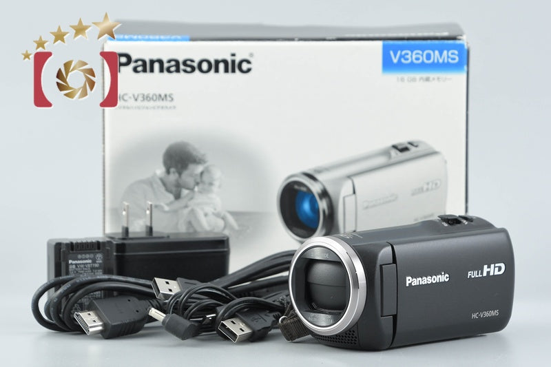 [Used] Panasonic HC-V360MS Black Digital High-Definition Video Camera with Original Box